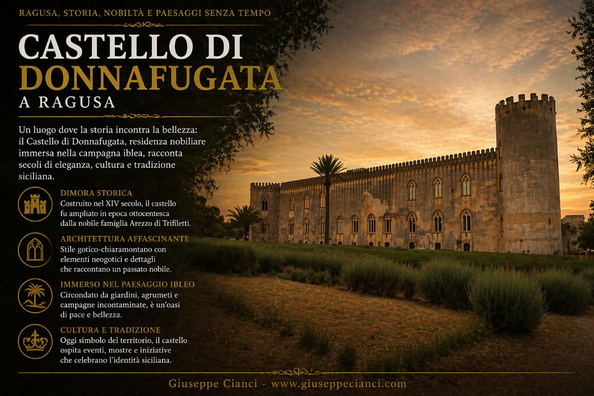 Il Castello di Donnagfugata immerso nel paesaggio Ibleo
